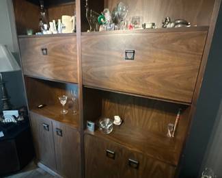 MCM walnut bar cabinets