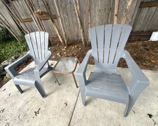 Adirondack chairs & table