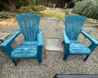 Adirondack chairs & table