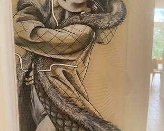 ONE OF A LARGE COLLECTION OF MICHAEL VAN HORN ORIGINAL 1980'S FASHION ILLUSTRATIONS