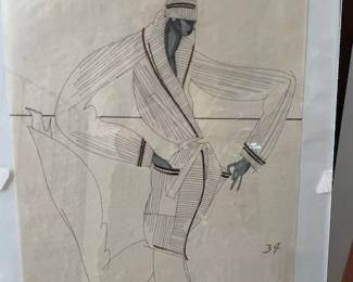 ONE OF MANY MICHAEL VAN HORN 1980'S FASHION ILLUSTRATIONS