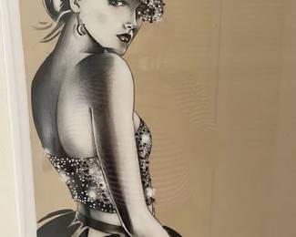 ONE OF A LARGE COLLECTION OF MICHAEL VAN HORN ORIGINAL 1980'S FASHION ILLUSTRATIONS