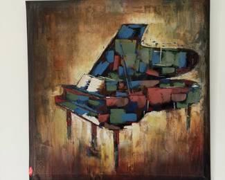 Abstract Grand Piano Oil Painting