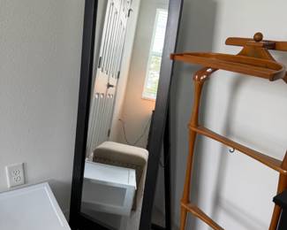 Black ArchTop Floor Mirror with Jewelry Storage