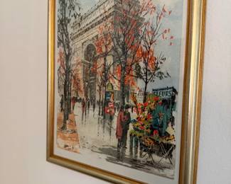 Vintage Paris Street Scene Print by Antoine Blanchard