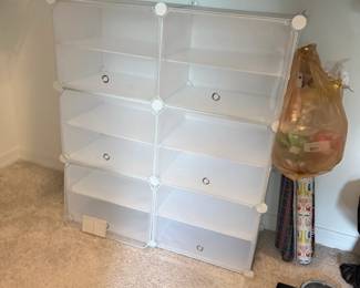 Modular Plastic Cube Storage Organizer with Doors
