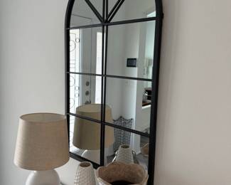 Arched Windowpane Wall Mirror