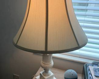 White Marble Pedestal Table Lamp