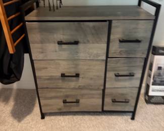 Industrial Style Drawer Storage Chest with Mixed Materials