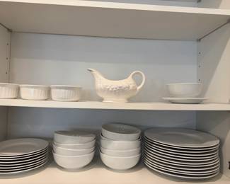 White Ceramic Gravy Boat with Embossed Fruit Motif