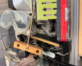 Assorted Home Improvement and Workshop Tool Lot with Router Bits