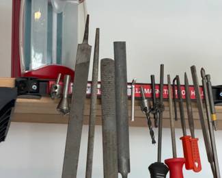 Assorted Hand Tools including Snapon Files and Energizer LED Light
