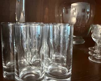 Vintage Durobor Bubble Base Highball Glasses and Pitcher Set