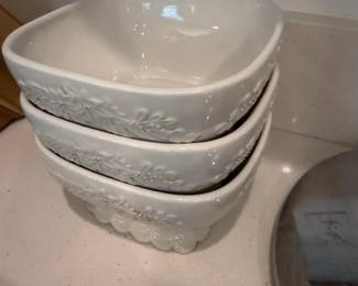 Pfaltzgraff Village White Square Bowls