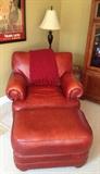 Walter E Smithe Leather Chair and ottoman