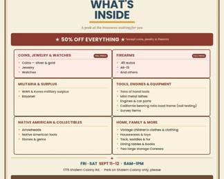 Action Estate Sales Discount Sale Items Flyer