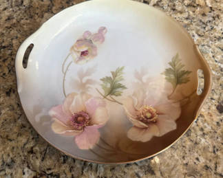 Lot 45: Antique 1910s RS German Hand-Painted Dual-Handled Cake Plate