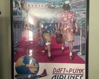 Lot 19: Daft Punk Around the World Poster with Frame