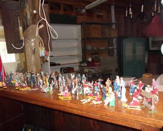 Antique Metal Soldiers and Other Figurines