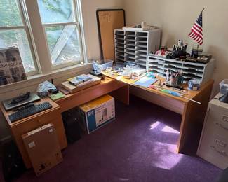 L-Shaped Laminate Home Office Desk
