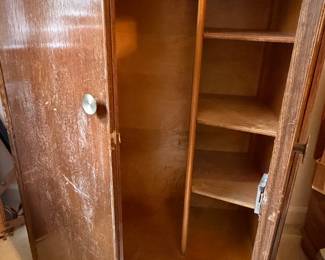 Vintage Art Deco Burr Walnut Wardrobe Armoire