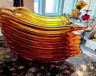 Vintage Amber Glass Banana Split Dishes