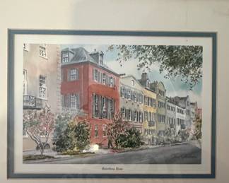 Jane Dickson Watercolor Print of Rainbow Row
