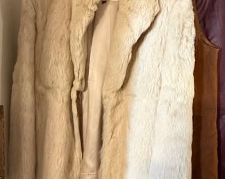 Jacques Saint Laurent Paris New York Rabbit Fur Coat