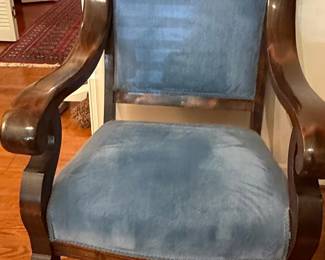 Louis Philippe Style Carved Mahogany Armchair