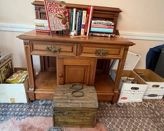 Vintage Oak Server or Sideboard with Gallery