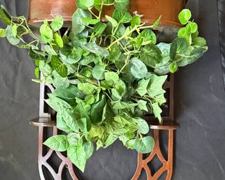 Vintage Wall-Mounted Wooden Planter Pocket