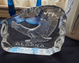 Alaska Eagle Glass Paperweight