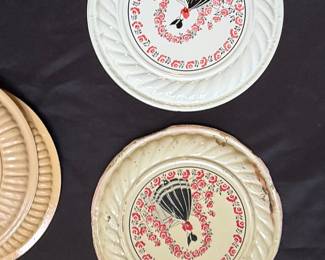 Vintage Decorative Tin Plates with Romantic Scenes
