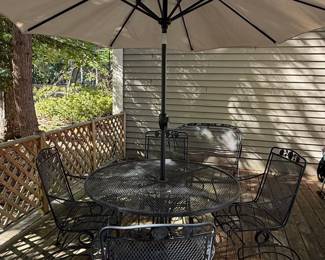 Vintage Woodard Wrought Iron Patio Dining Set