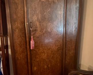 English Art Deco Burr Walnut Wardrobe