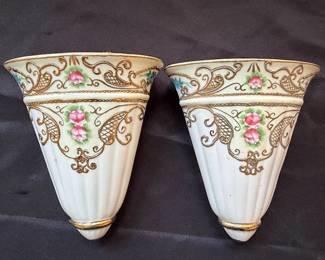 Morimura Brothers Nippon Hand-Painted Wall Pockets