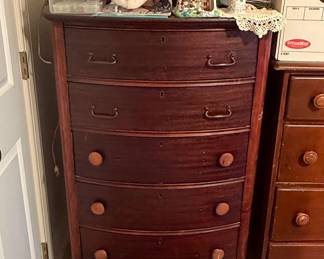 Dixie Mahogany Bow Front Chest of Drawers