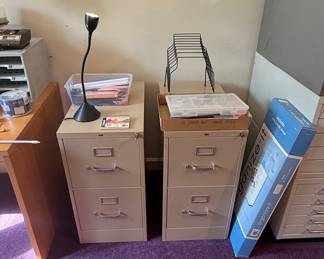 Pair of Two-Drawer Steel Filing Cabinets