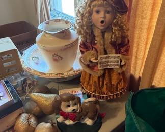 Porcelain Singing Caroler Doll