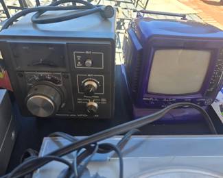 Vintage electronics picker finds — VFO-10 Remote VFO ham/amateur radio equipment plus a tiny portable analog CRT television/radio with antenna. Great pieces for radio collectors, vintage-tech enthusiasts, props or display. Untested and sold as found — dig in and make an offer!
