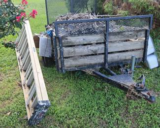 8ft fiberglass A frame ladder & Single Axle Utility trailer