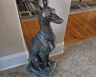 Faux Bronze Dog Statue