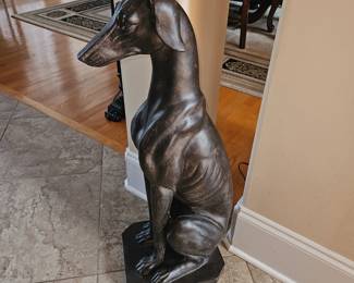 Faux Bronze Dog Statue