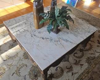 Large Square Marble Top Coffee Table