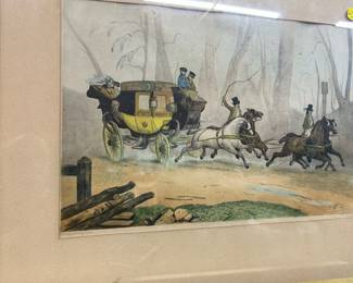 French hand colored print