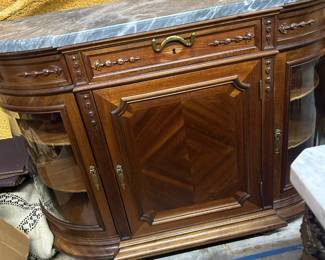 Gray marble top buffet