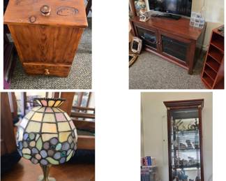 Potato & Onion Bin, TV Stand, CD Holder, Display Cabinet, Tiffany Lamp