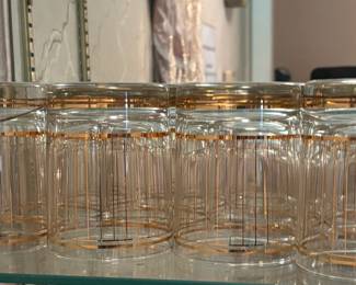 Mid-century style gold rocks glasses