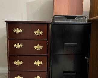 two small filing cabinets