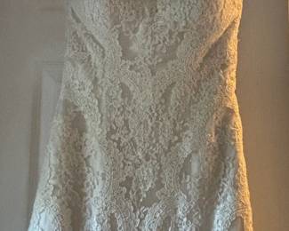 Strapless lace wedding dress